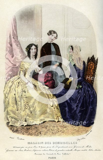 Parisian fashions of the 19th century, 1849 (1938). Artist: Unknown