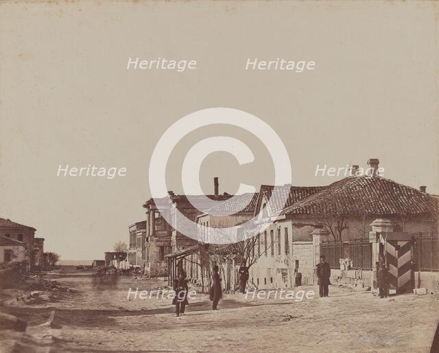 View of Street with Soldiers, 1855-1856. Creator: James Robertson.