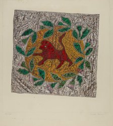 Quilt Block "Red Lion", 1935/1942. Creator: Florence Truelson.