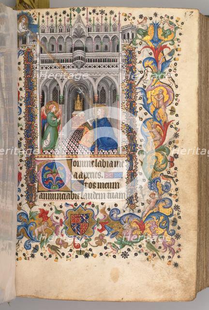 Hours of Charles the Noble, King of Navarre (1361-1425): fol. 29r,The Annunciation (Matins), c. 1405 Creator: Master of the Brussels Initials and Associates (French).