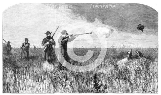 His Royal Highness the Prince of Wales shooting on the prairies of the far west, 1860. Creator: Harrison Weir.