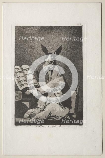 Caprichos: And So was His Grandfather.. Creator: Francisco de Goya (Spanish, 1746-1828).