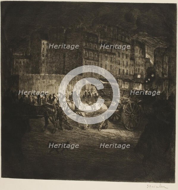 The Rubbish Cart, 1902. Creator: Theophile Alexandre Steinlen.