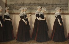 Amsterdam orphan girls going to church. Creator: Waay, Nicolaas van der (1855-1936).