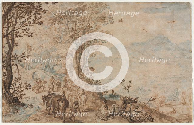 Landscape with Travelers, 1605. Creator: Jan Brueghel (Flemish, 1568-1625).