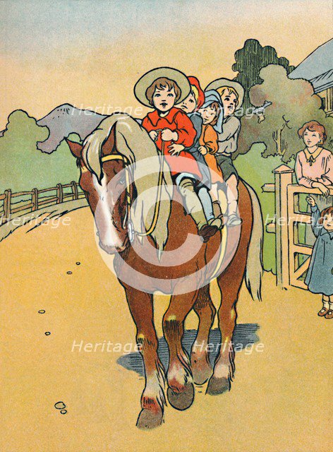 'Going to School in New Zealand', 1912. Artist: Charles Robinson.