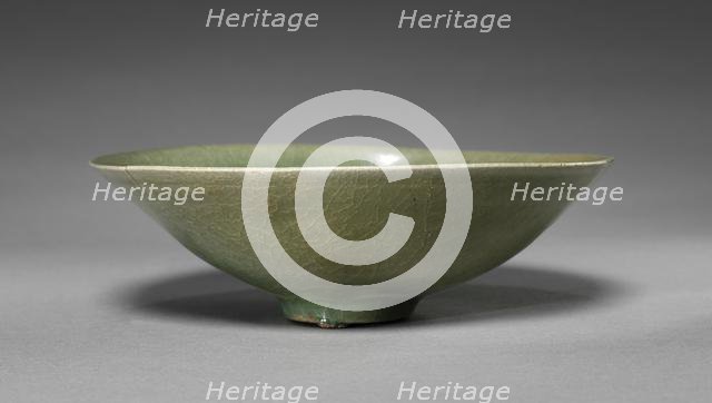 Bowl with Floral Scroll Design in Relief, 1200s. Creator: Unknown.