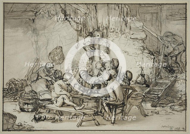 Tavern interior, 1640s. Creator: Adriaen van Ostade.