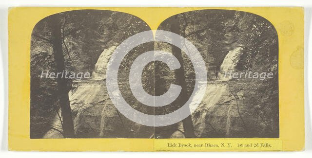 Lick Brook, near Ithaca, N.Y. 1st and 2d Falls, 1860/65. Creator: J. C. Burritt.