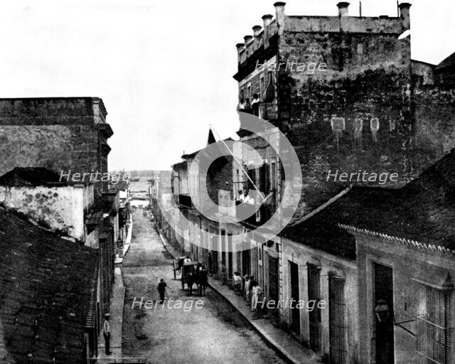 The Spanish-American War: one of the principal streets in Matanzas, 1898. Creator: Unknown.