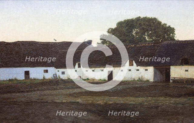 A farm in Vendsyssel, sunset, 1901. Creator: Johan Christopher Schlichtkrull.