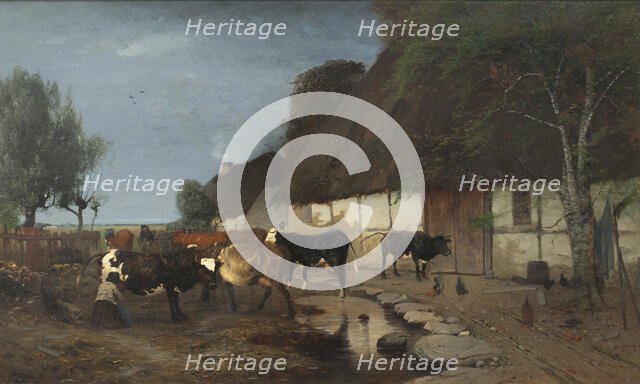 Farmstead in Skåne, 1875. Creator: Anders Kallenberg.