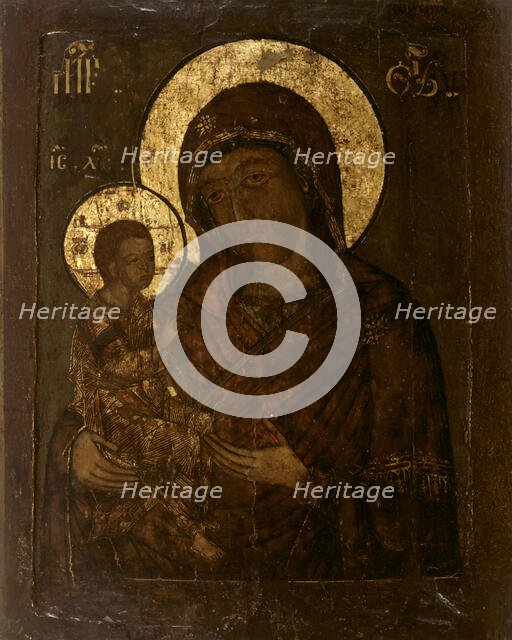 Mother of God of Jerusalem, (Hodigitria), Russian icon, 1600-1650. Creator: Unknown.