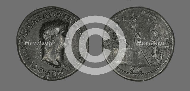 Coin Portraying Emperor Nero, 54-68. Creator: Unknown.