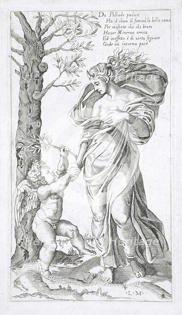 Allegorical Figure of Peace, between 1530 and 1540. Creators: Lorenzo de Musi, Marcantonio Raimondi.