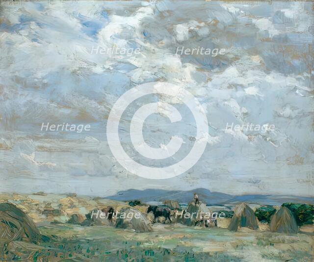 Haytime, Midlothian, 1908. Creator: John Campbell Mitchell.