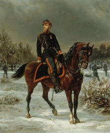 Henry Houssaye (1848-1911), historien et critique, en uniforme de sous-lieutenant de..., en 1871. Creator: Olivier Pichat.
