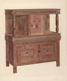 Court Cupboard, c. 1940. Creator: Leo Drozdoff.