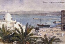 "La place du gouvernement à Algiers". (c1850s) Creator: Fritz von Dardel.