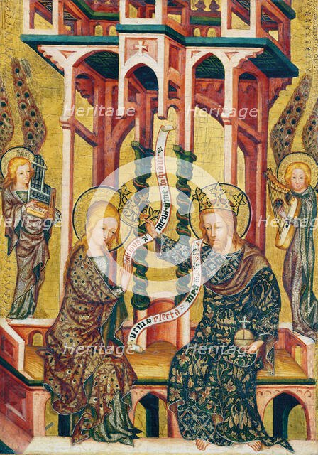 The Coronation of the Virgin, reverse: Christ Carrying the Cross..., c1350-1360. Creator: Nuremberg Master.