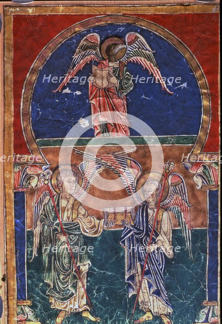 Symbol of St. John the Evangelist, miniature in the 'Beatus of Cardeña'.