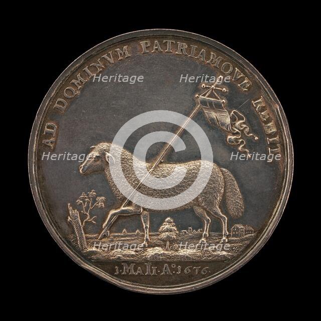 Lamb of the Redeemer [reverse], 1676. Creator: Christoph Sucro.