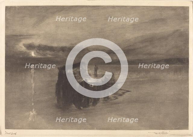 The Timber Raft on the Rhine, 1898. Creator: Frank Short.