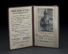 Aviator's license, Brevetto Superiore, 1918. Creator: Unknown.