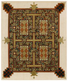 Page from the Lindisfarne Gospels, 710-721 AD. Artist: Unknown