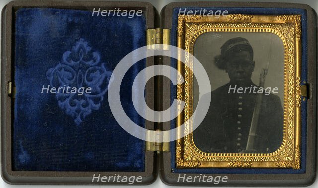 Ambrotype of a Civil War soldier, 1861-1865. Creator: Unknown.