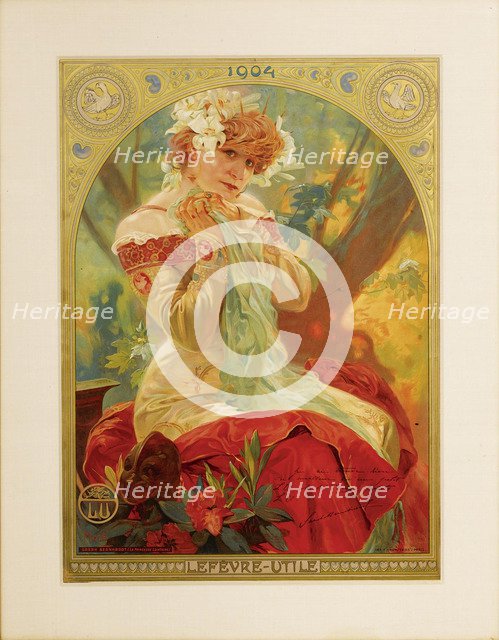Poster for Lefèvre-Utile. Sarah Bernhardt in the role of Melissinde in La Princesse Lointaine by E Artist: Mucha, Alfons Marie (1860-1939)