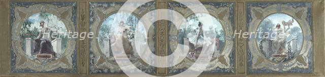 Esquisse pour la galerie Lobau de l'Hôtel de Ville de Paris : La Poésie. La Joie. La Danse..., 1890. Creator: Henry Jean Louis Boureau.