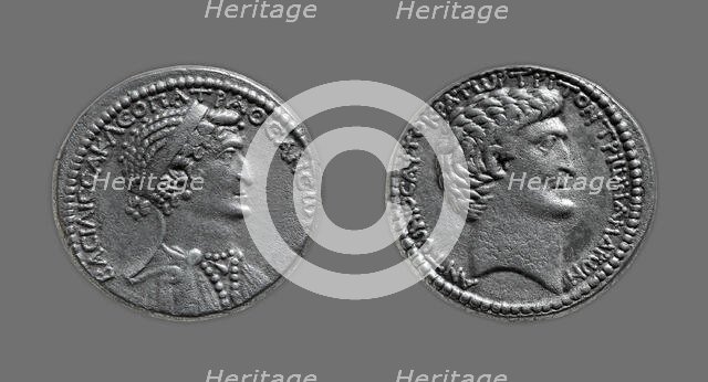 Tetradrachm (Coin) Portraying Queen Cleopatra VII, 37-33 BCE, issued by Mark Antony. Creator: Unknown.