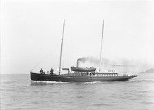 The steam yacht 'Volage' under way, 1911. Creator: Kirk & Sons of Cowes.