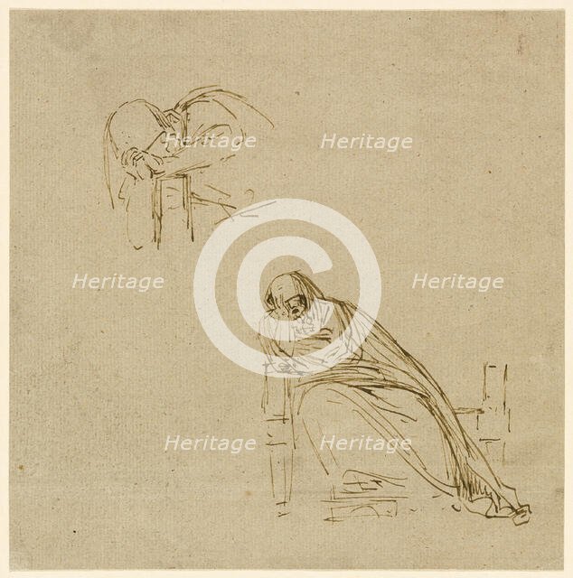 Two Sketches of a Weeping Woman, n.d. Creator: Benjamin West.