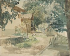 A Farmyard near Merano, 1860. Creator: Franz Meyerheim.
