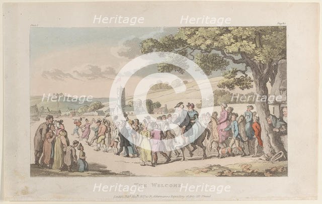 The Welcome, from "The Vicar of Wakefield", May 1, 1817., May 1, 1817. Creator: Thomas Rowlandson.