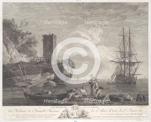 The Fishermen with their Lines, ca. 1770. Creator: Bertaud.
