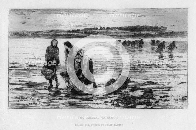 'The Mussel Gatherers', c1890.Artist: Colin Hunter