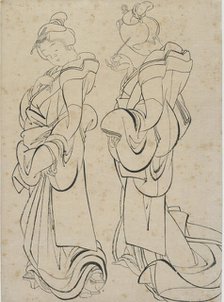 Two women, late 18th-early 19th century. Creator: Hokusai.