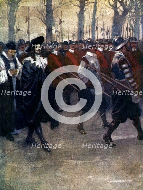'Charles the King walked for the last time through the streets of London', 1649, (1905). Creator: A S Forrest.