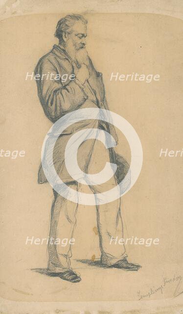 Study of a standing old man II., 1885-1890. Creator: Teodor Zemplényi.