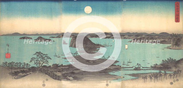 Full Moon at Kanazawa, Province of Musashi, 1857., 1857. Creator: Ando Hiroshige.