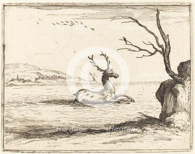 Stag in the Water, 1628. Creator: Jacques Callot.
