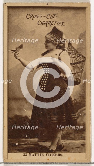 Card Number 33, Miss Mattie Vickers, from the Actors and Actresses series (N145-2) issued..., 1880s. Creator: Unknown.