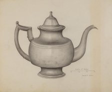 Pewter Teapot, c. 1936. Creator: Samuel O. Klein.