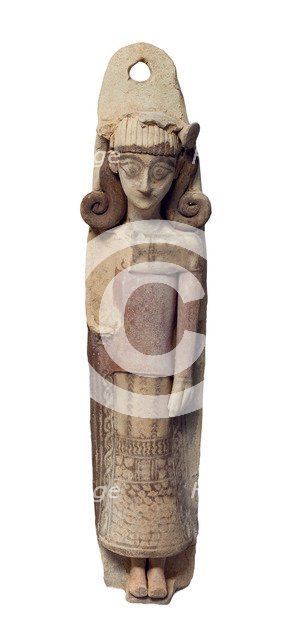 Hanging plate in the form of a goddess.