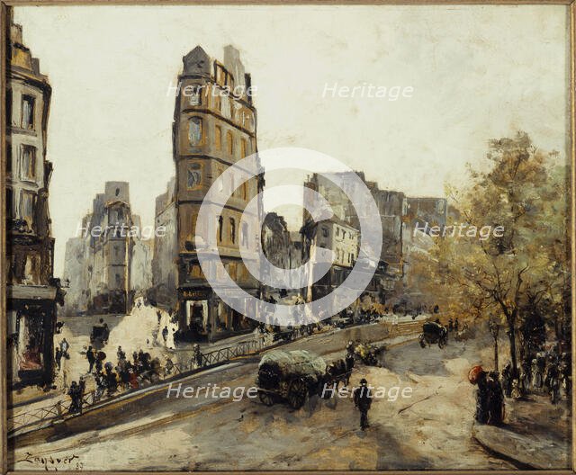 Rue de la Lune, Rue de Beauregard and Rue de Clery, seen from Porte Saint-Denis, 1887. Creator: Unknown.