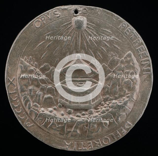 Hexogonal Font in a Landscape [reverse], 1460. Creator: Petrecino.