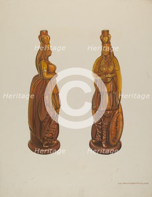 Indian Bottle (Medicine Bottle), 1935/1942. Creator: Loraine Makimson.